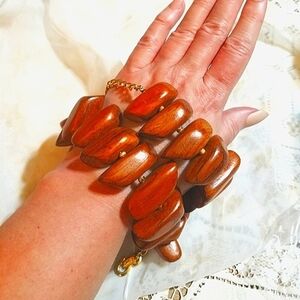 1970s VTG Kenneth Lane Wood Necklace